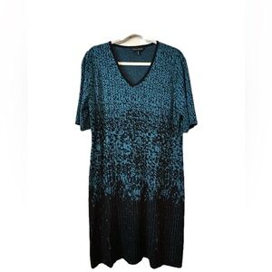 Blue and Black Patterned Ming Wang Dress